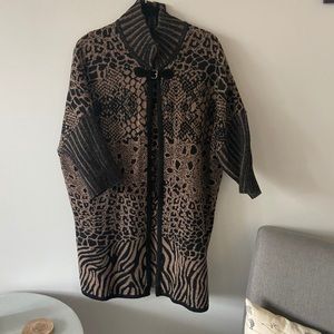 Brown & black wrap sweater